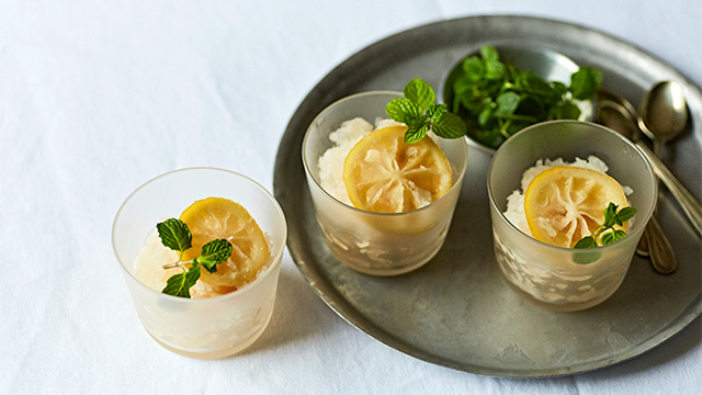 ひんやりして美味しい!レモンシャーベット